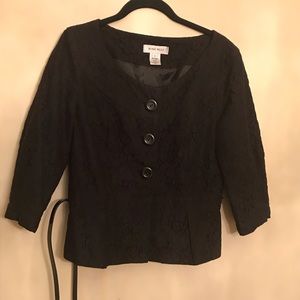 NINE WEST Black Lace Fit and Flare Jacket